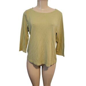Talbot's Pale Green Boat (Bateau) Neck 3/4 Sleeve Blouse